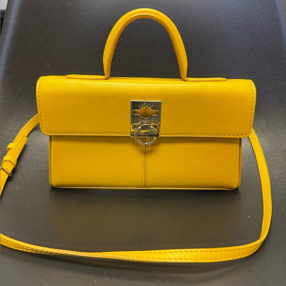 Cafune Leather Stance Wallet Crossbody Bag yellow